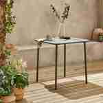 Tavolo da giardino a 2 posti in metallo, savana, Amelia, 70x70cm Photo1