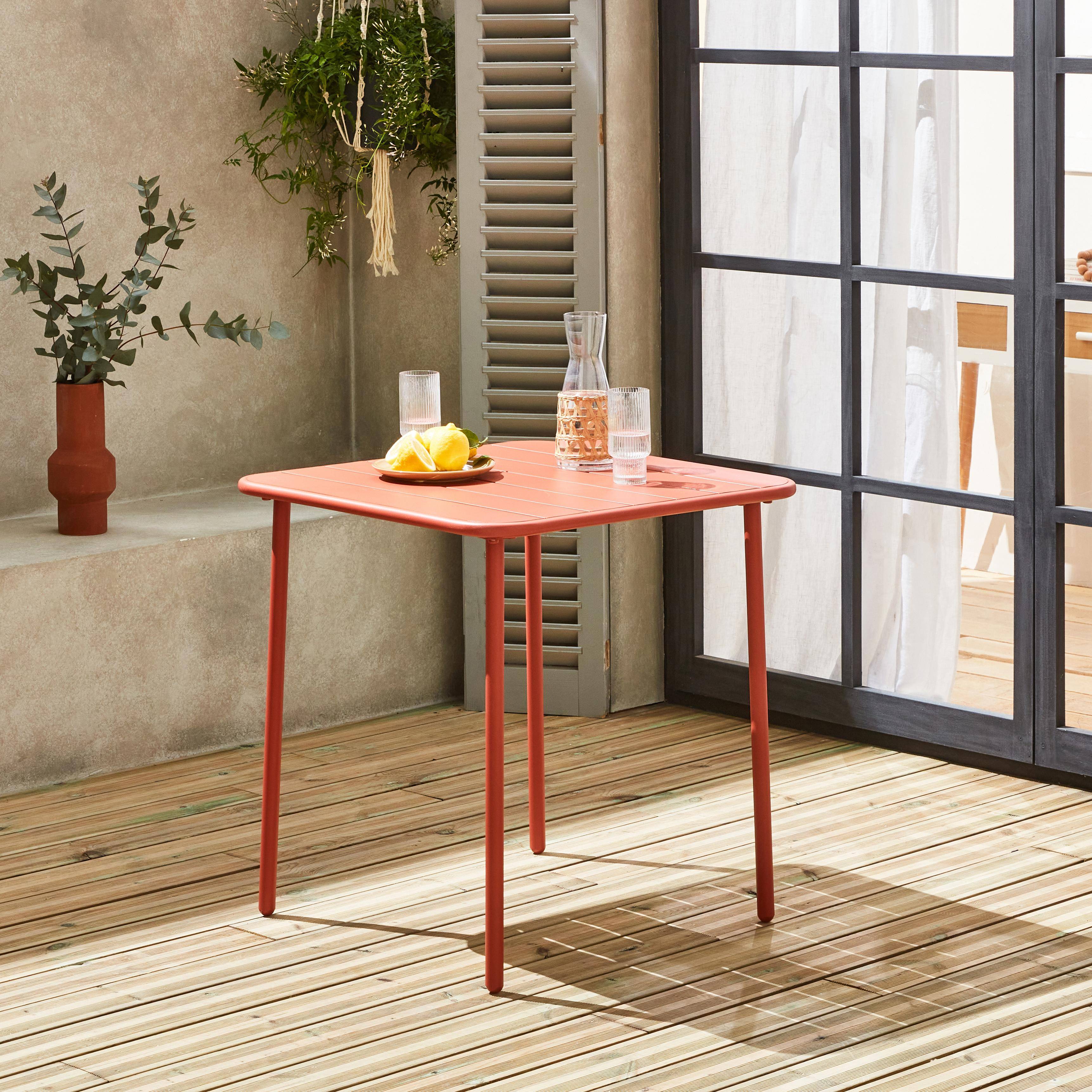 Metall-Gartentisch 2 Personen, Amelia Terrakotta 70 x 70cm,sweeek,Photo1