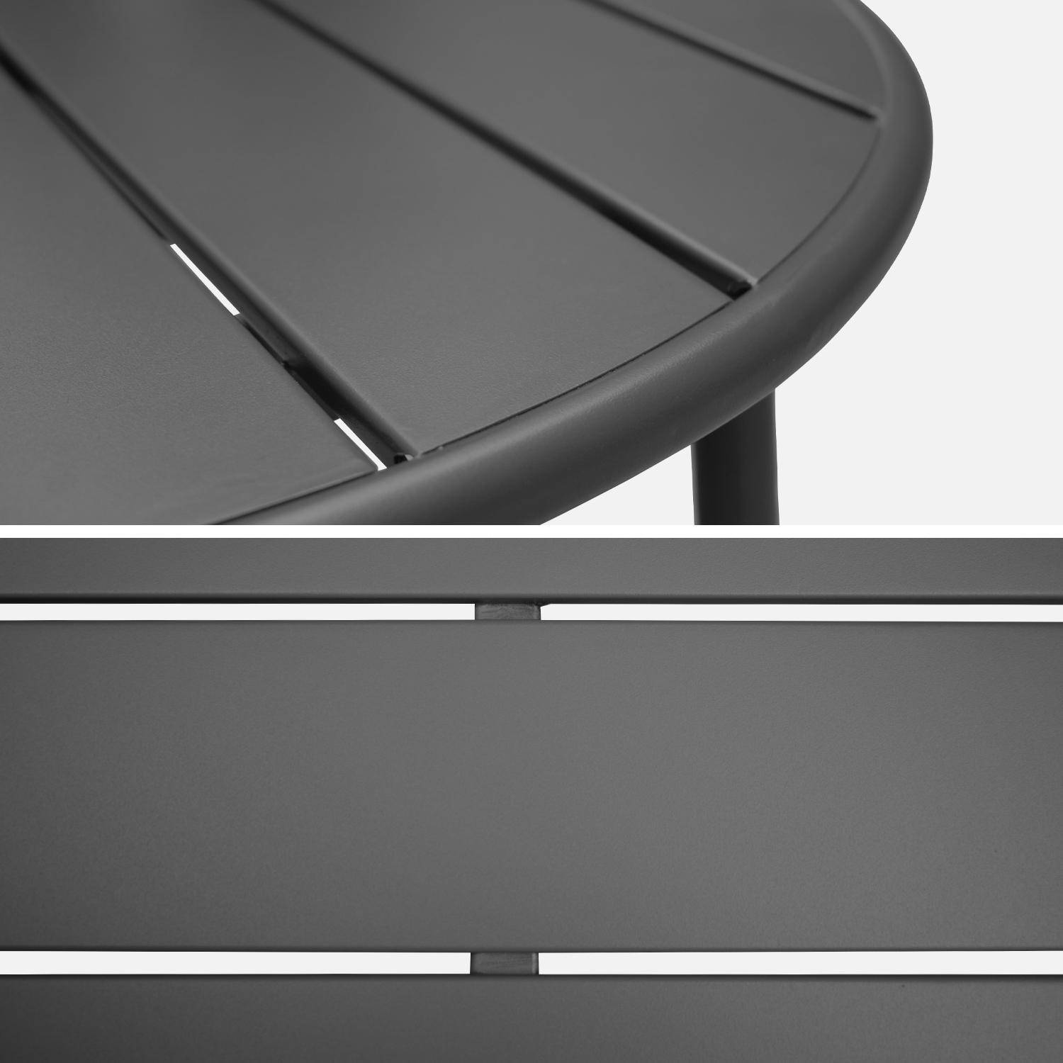 2-seater round steel garden table, Ø75cm - Amelia - Anthracite,sweeek,Photo6
