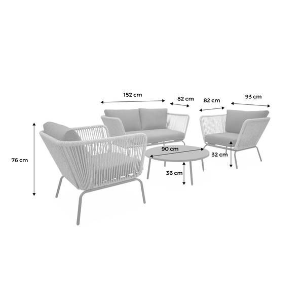Set Da Giardino Como Ipae Progarden Antracite Con Cuscini Grigio | BricoCasa Deodato