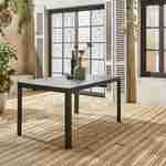Table de jardin extensible, rectangle/carré, aluminium, rallonge papillon 6 à 8 places Photo3