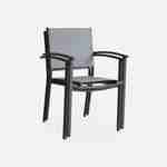 Lot de 2 fauteuils de jardin gris clair et anthracite empilables aluminium et textilène P56xL57xH85cm Photo5