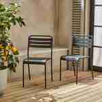 Lot de 2 chaises de jardin acier, 2 places, anthracite, Amelia, L44 x P52 x H79cm  Photo1