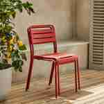 Lot de 2 chaises de jardin acier, 2 places, terracotta, Amelia, L44 x P52 x H79cm  Photo3
