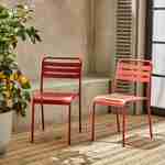 Lot de 2 chaises de jardin acier, 2 places, terracotta, Amelia, L44 x P52 x H79cm  Photo1