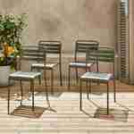 Lot de 4 chaises de jardin acier, 4 places, savane, Amelia, L44 x P52 x H79cm  Photo1