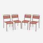 Lot de 4 chaises de jardin acier, 4 places, terracotta, Amelia, L44 x P52 x H79cm  Photo3