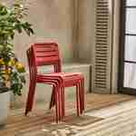 Set di 4 sedie da giardino in acciaio, 4 posti, terracotta, Amelia, L44 x P52 x H79cm Photo2