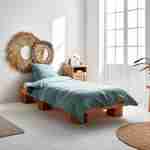 Bettwäschegarnitur aus mandelgrüner Baumwoll-Gaze / Baumwolle, 1 Person, 1 Bettbezug mit 1 Kopfkissenbezug 140 x 200 cm Photo1