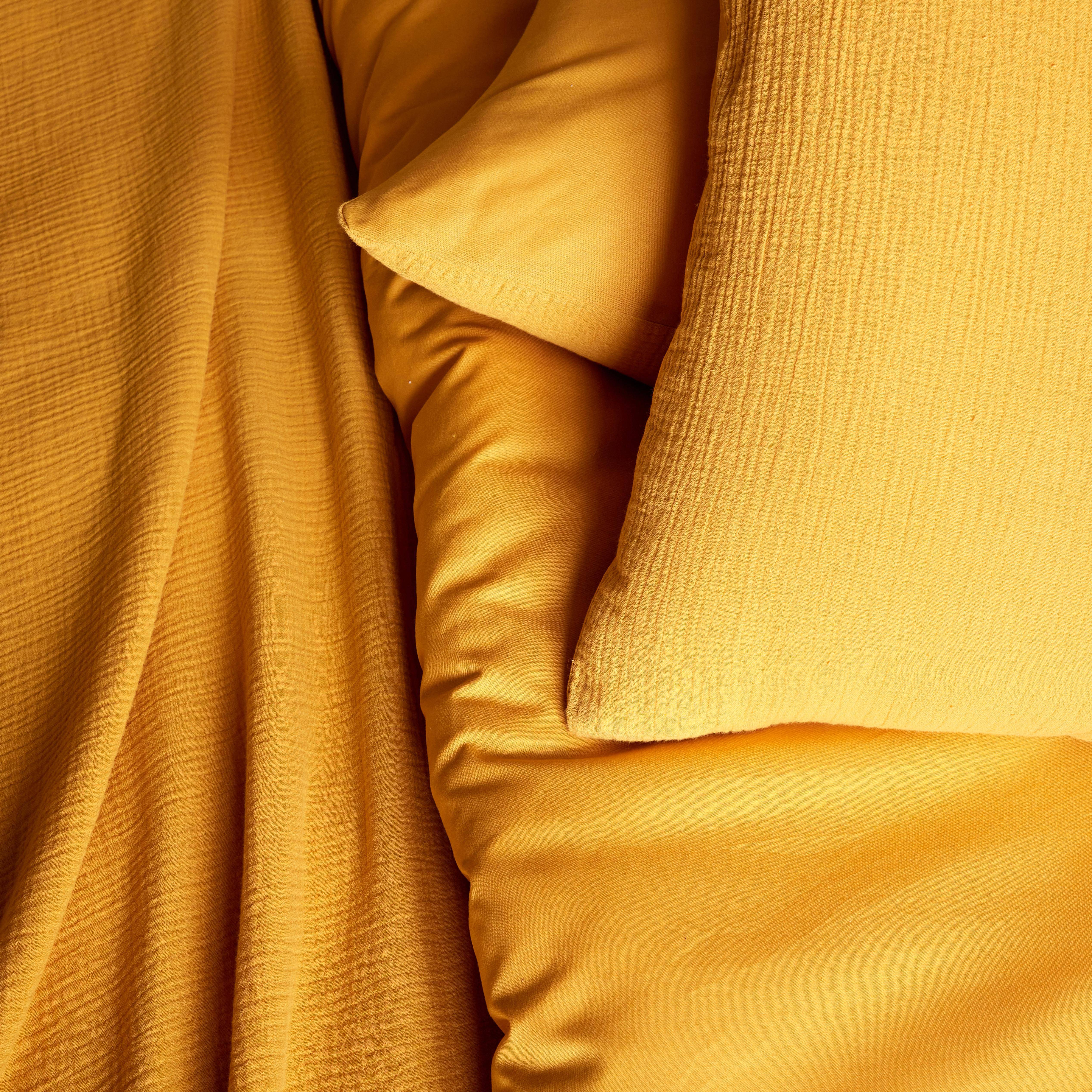 2-persoons goudkleurig katoenen bedlinnenset met 1 dekbedovertrek en 2 kussenslopen, 240 x 220 cm ,sweeek,Photo2