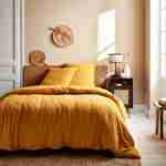 2-persoons goudkleurig katoenen bedlinnenset met 1 dekbedovertrek en 2 kussenslopen, 240 x 220 cm  Photo1