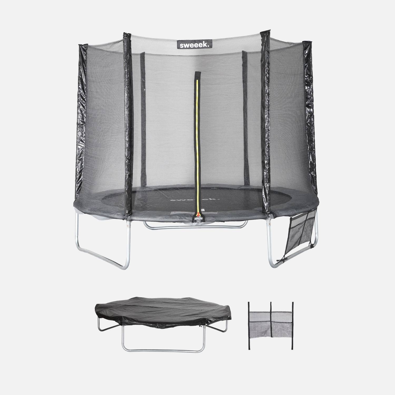 8ft trampoline with accessory kit, Grey