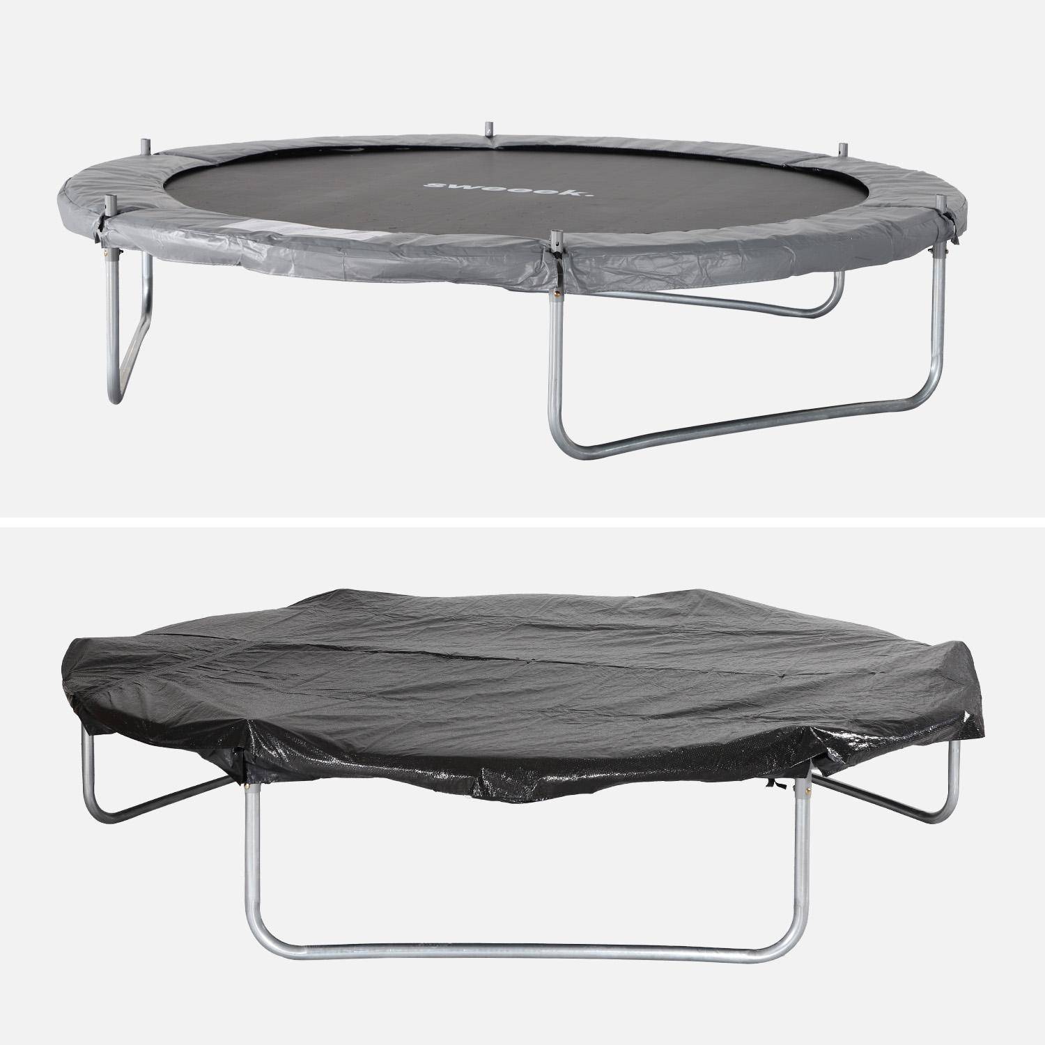 Trampoline 250 cm, gris, avec filet de protection, bâche, filet pour chaussures, kit d’ancrage Photo5