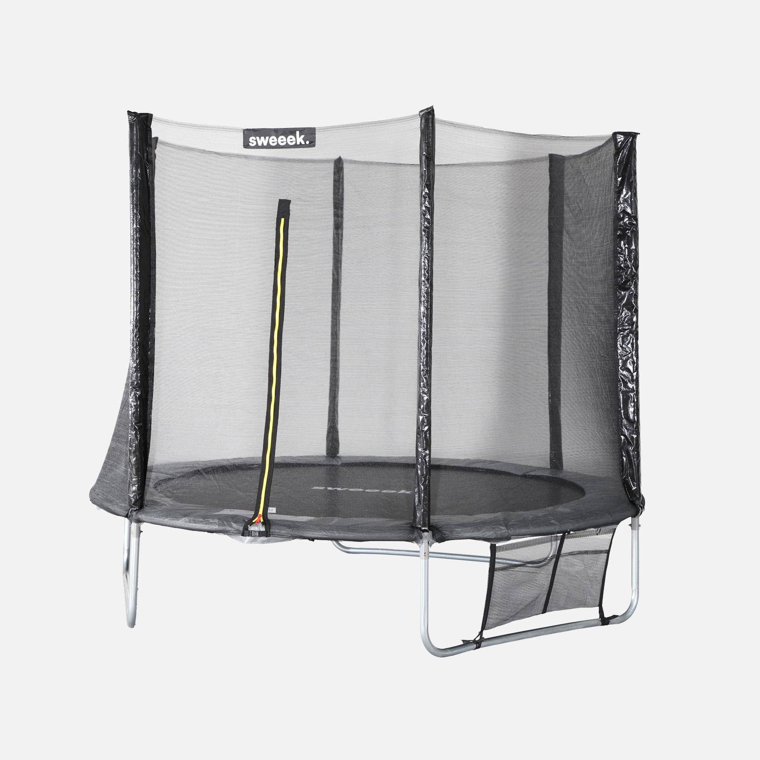 Trampoline 250 cm, grijs, met veiligheidsnet, hoes, schoenennet, verankeringsset,sweeek,Photo5