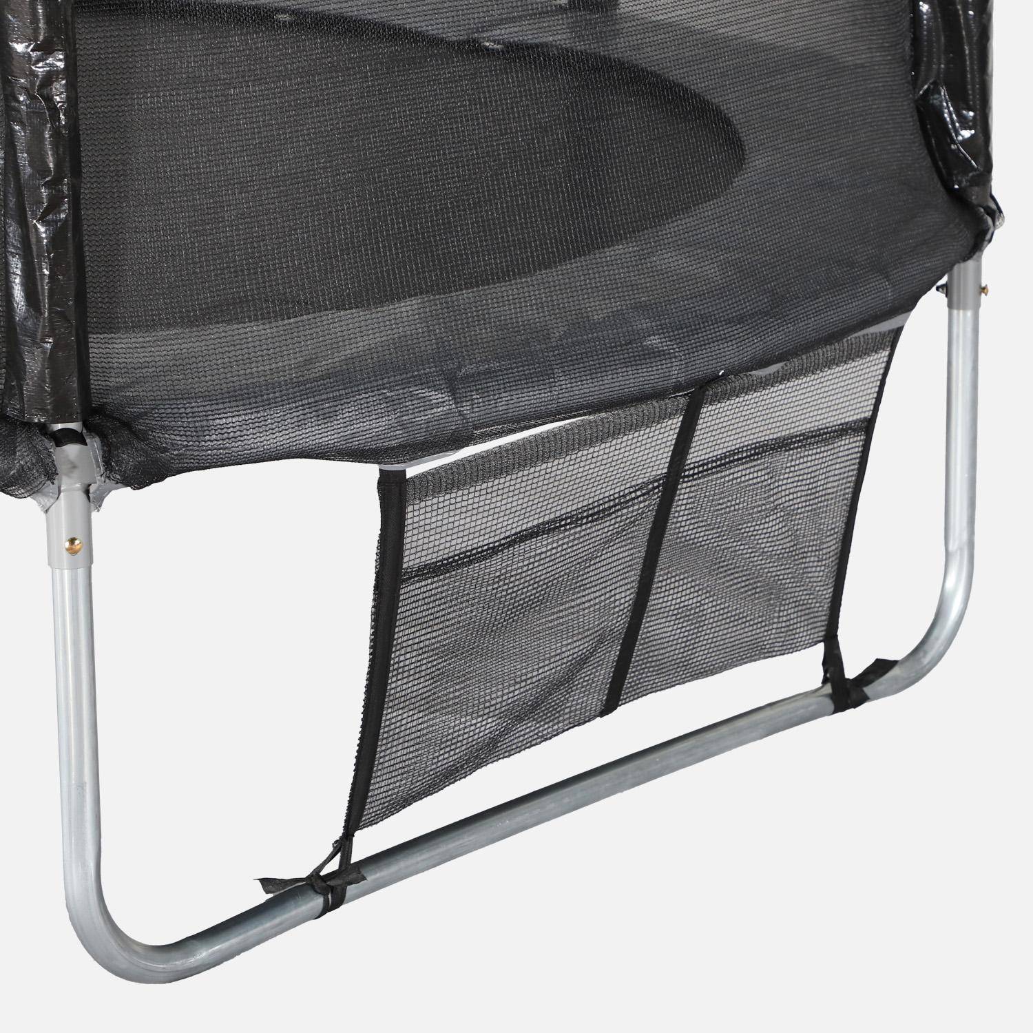 Trampoline 250 cm, grijs, met veiligheidsnet, hoes, schoenennet, verankeringsset,sweeek,Photo7