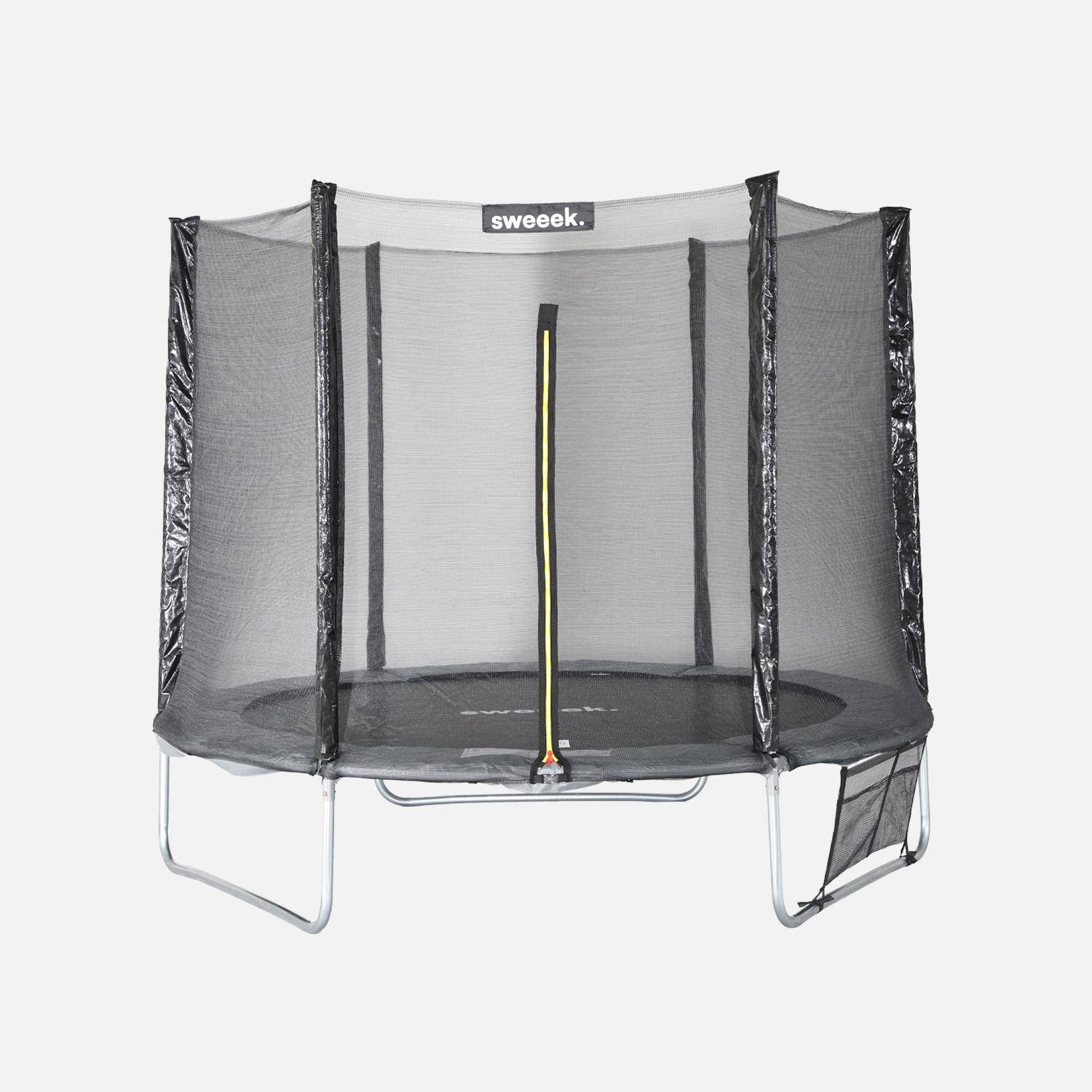 Trampoline 250 cm, gris, avec filet de protection, bâche, filet pour chaussures, kit d’ancrage Photo3