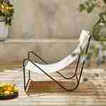 Fauteuil relax, structure en métal, assise en toile, avec repose-tête Photo2