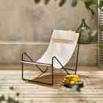 Fauteuil relax, structure en métal, assise en toile, avec repose-tête Photo1
