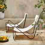 Conjunto de 2 cadeiras reclináveis Mencora, estrutura metálica, assento em tecido com apoio de cabeça Photo2