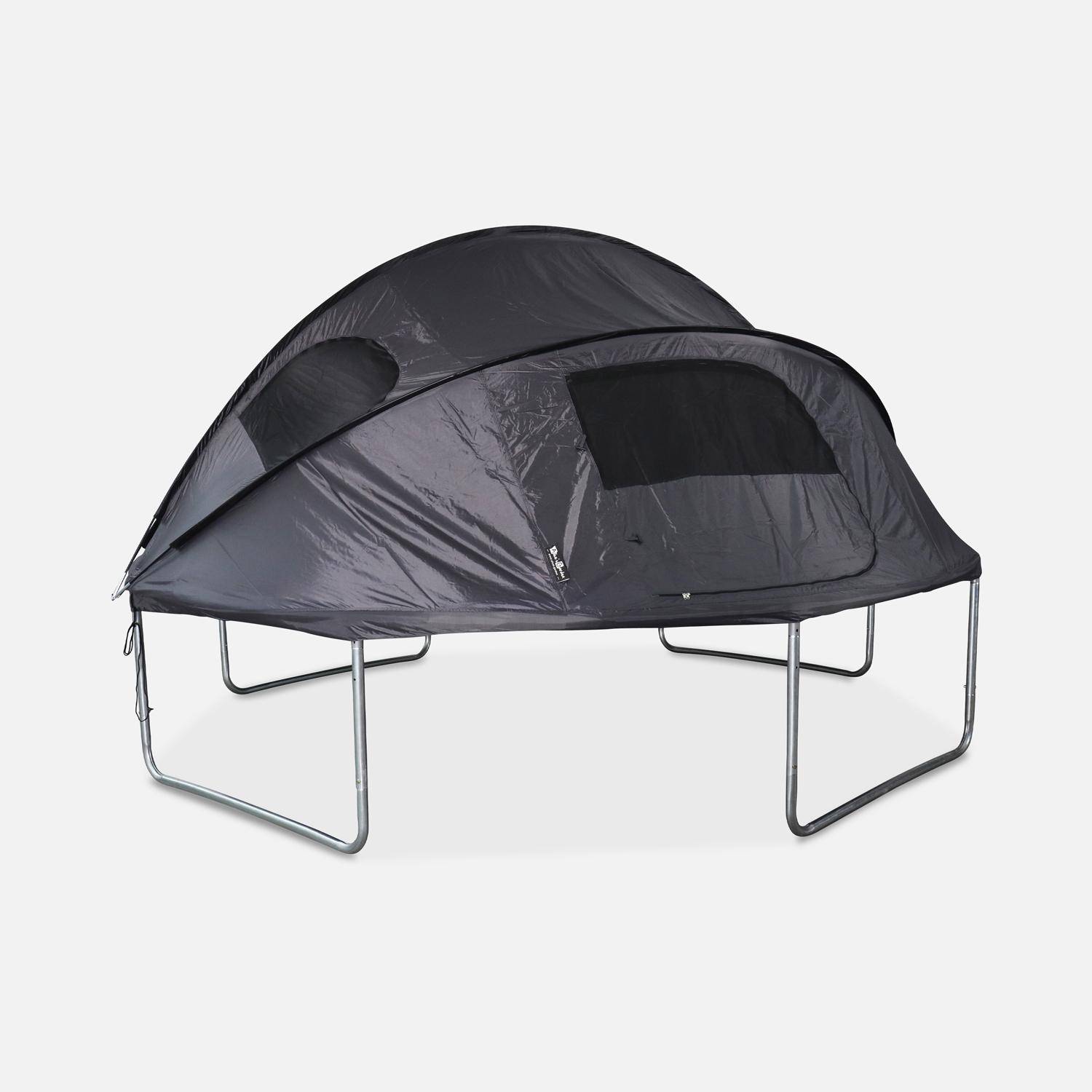 Trampoline 370 gris avec pack d'accessoires + tente de camping avec sac de transport,sweeek,Photo4