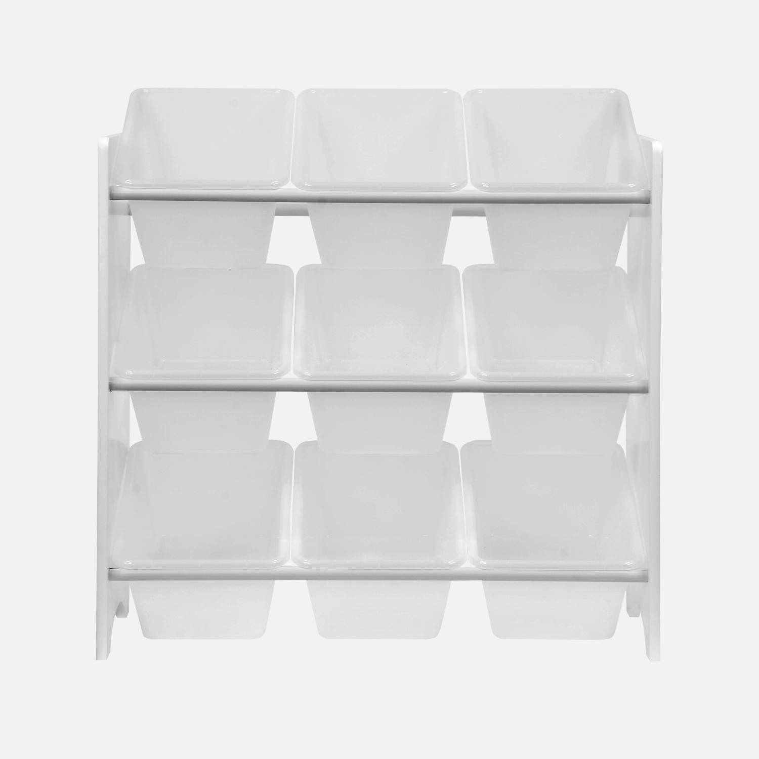 Mueble de almacenaje para niños con 9 compartimentos, blanco - Tobias - MDF madera natural, 64x29.5x60cm,sweeek,Photo3