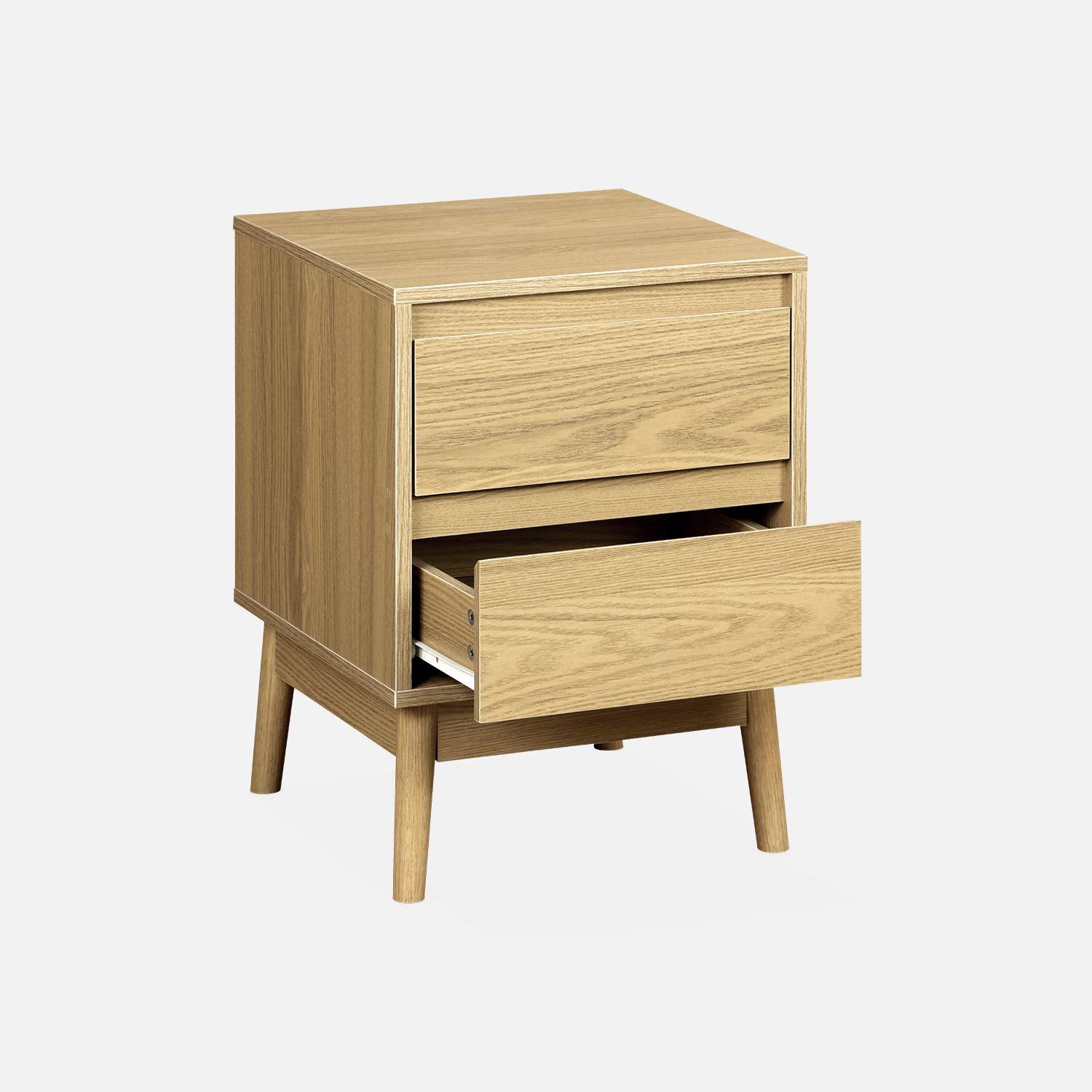 Pair of bedside tables with 2 drawers, 26x40x56cm - Dune - Natural Photo5
