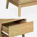 Conjunto de 2 mesas de cabeceira, decoração em madeira, duas gavetas Photo6