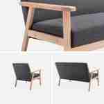 Banquette et fauteuil en bois et tissu gris foncé, Isak, L 114 x l 69,5 x H 73cm Photo5