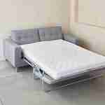 Lichtgrijze 3-zits slaapbank met 12cm dik matras, gemaakt in Frankrijk Photo5