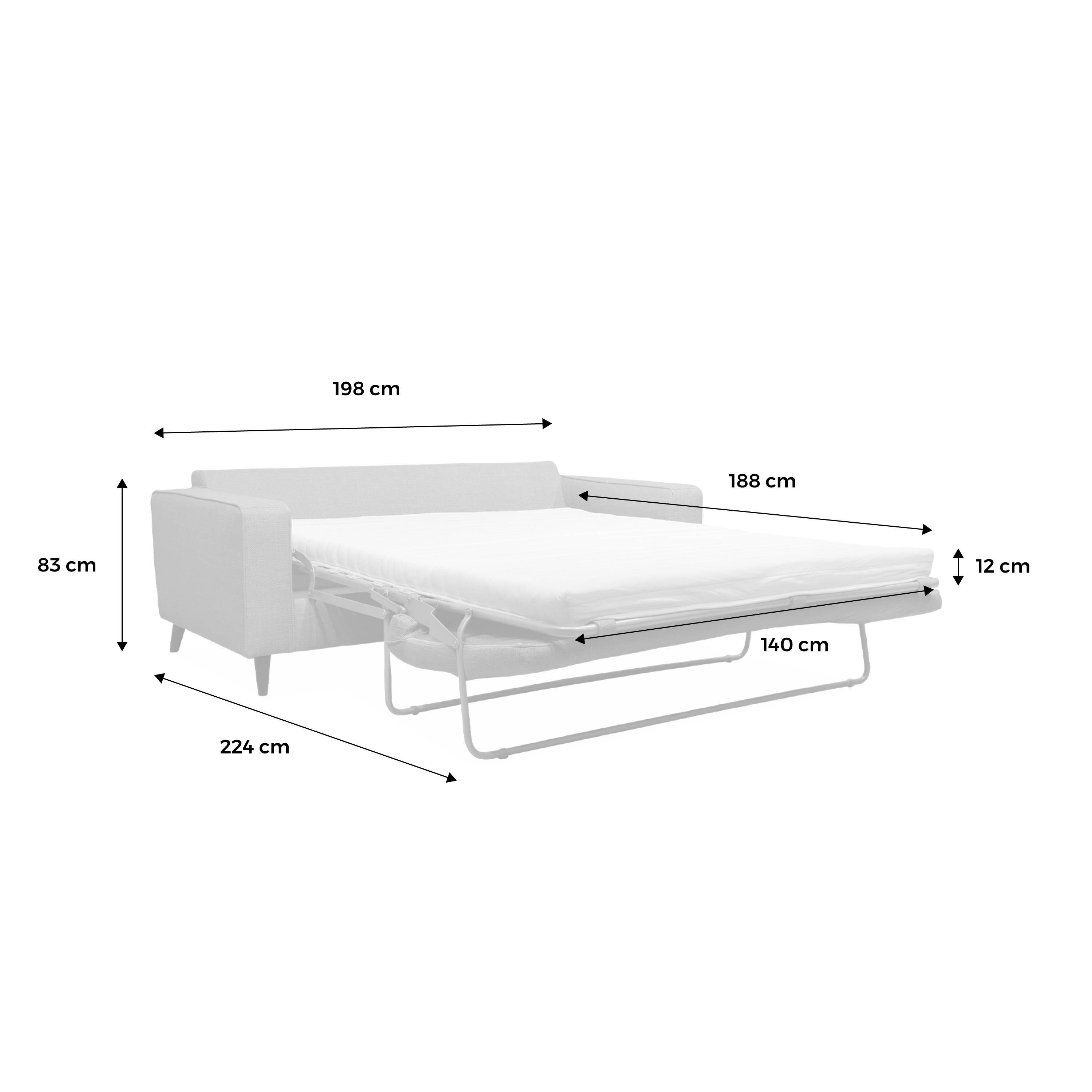 Canapé lit 3 places gris clair avec matelas 12cm d'épaisseur, fabriqué en France ,sweeek,Photo11