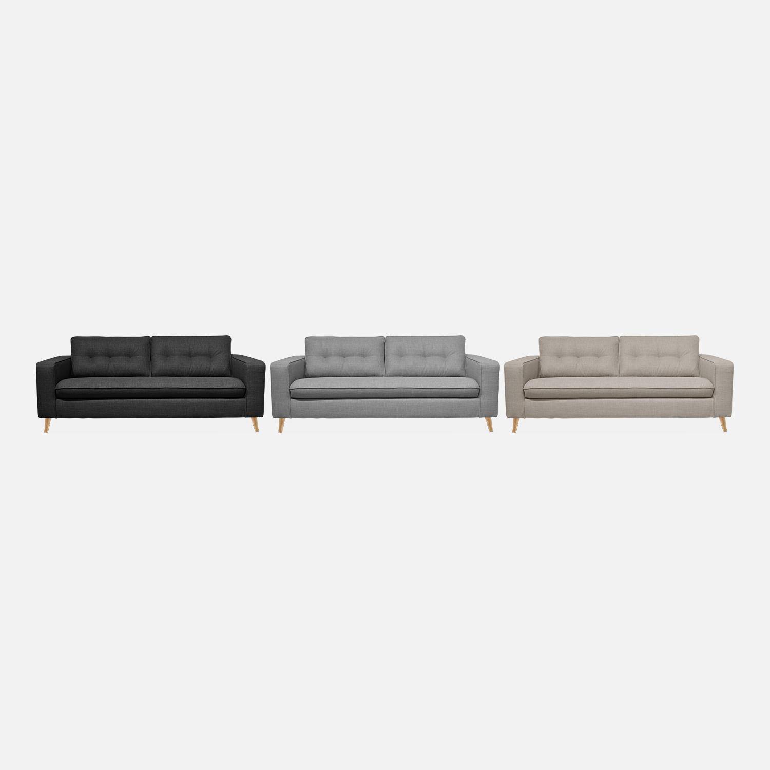 Canapé lit 3 places gris clair avec matelas 12cm d'épaisseur, fabriqué en France ,sweeek,Photo10
