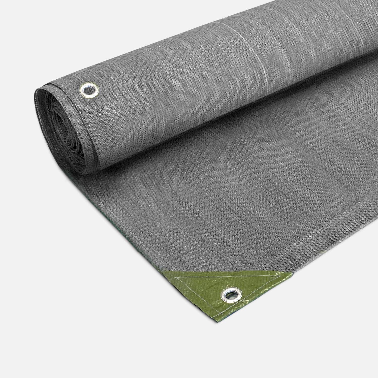 Brise vue occultant gris, Hedera, H1xL10m, 150g/m² Photo1
