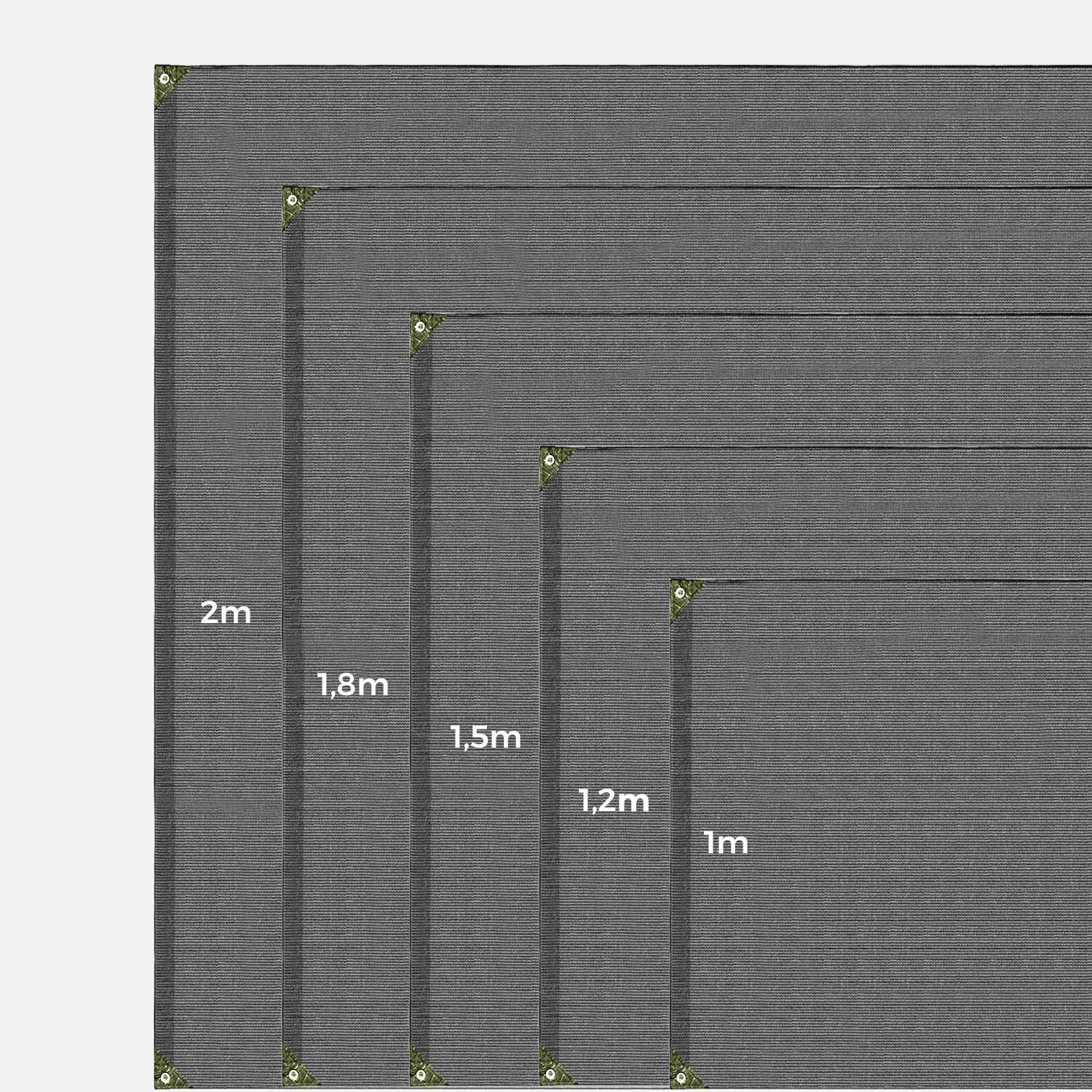 Brise vue occultant gris, Hedera, H1xL10m, 150g/m² Photo3