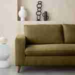 Canapé lit 3 places vert olive avec matelas 12cm d'épaisseur, fabriqué en France  Photo4