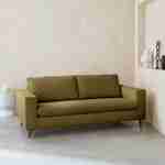 Canapé lit 3 places vert olive avec matelas 12cm d'épaisseur, fabriqué en France  Photo2