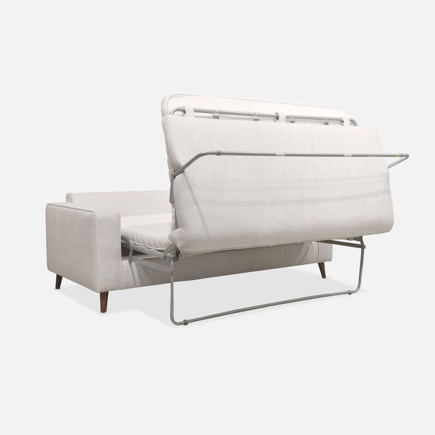 Canapé lit 3 places ivoire avec matelas 12cm d'épaisseur, fabriqué en France  Photo9