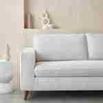Canapé lit 3 places ivoire avec matelas 12cm d'épaisseur, fabriqué en France  Photo4