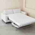 Canapé lit 3 places ivoire avec matelas 12cm d'épaisseur, fabriqué en France  Photo5