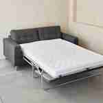 Canapé lit 3 places anthracite avec matelas 12cm d'épaisseur, fabriqué en France  Photo3
