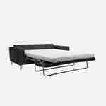 Canapé lit 3 places anthracite avec matelas 12cm d'épaisseur, fabriqué en France  Photo8