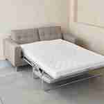 Canapé lit 3 places beige / lin avec matelas 12cm d'épaisseur, fabriqué en France  Photo5