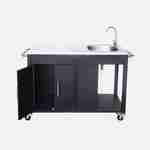 Black steel outdoor kitchen W139xD70.6xH113 cm Photo6