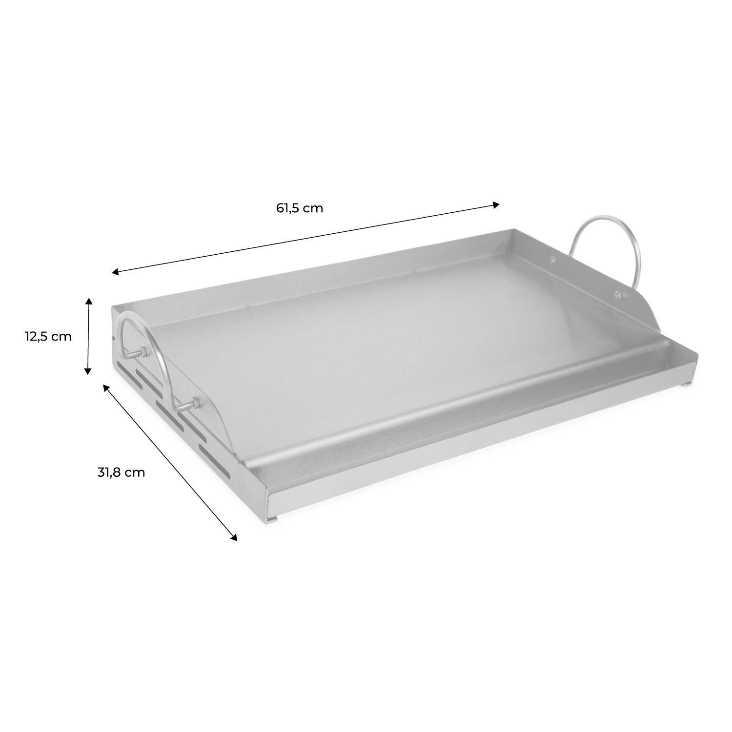 Piastra Per Barbecue In Acciaio Inox 45x30 Cm - Universale, Per Grigliate, Campeggio, Feste