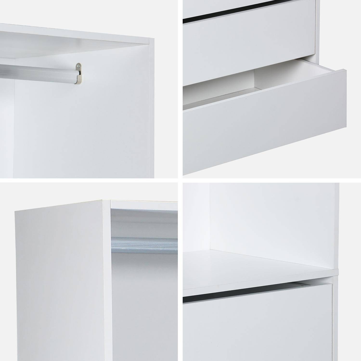 Modular open wardrobe drawer and rail unit, Modulo, White, 80x45x180 cm Photo6