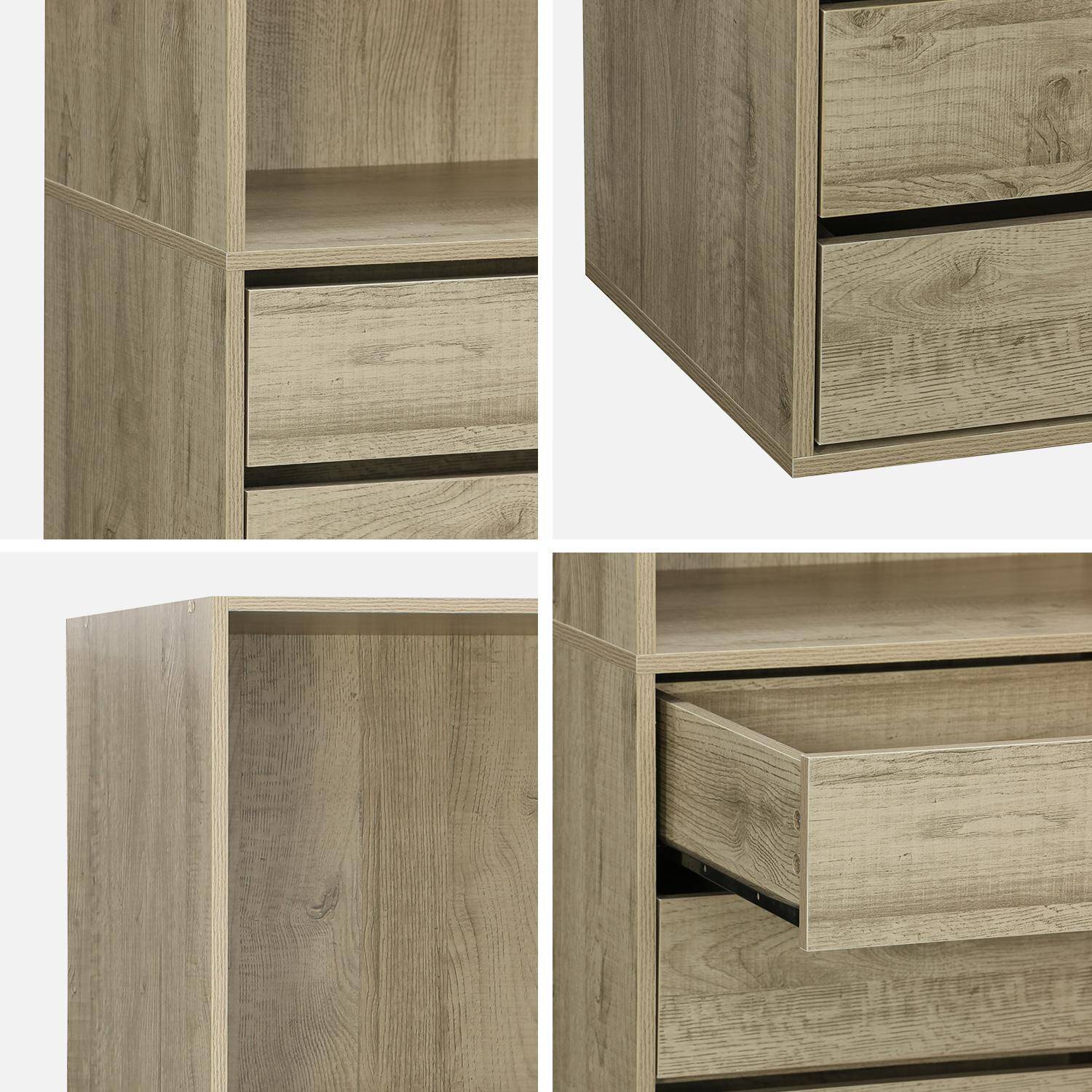 Module dressing avec 5 tiroirs et 2 étagères, naturel, panneaux stratifiés Photo5