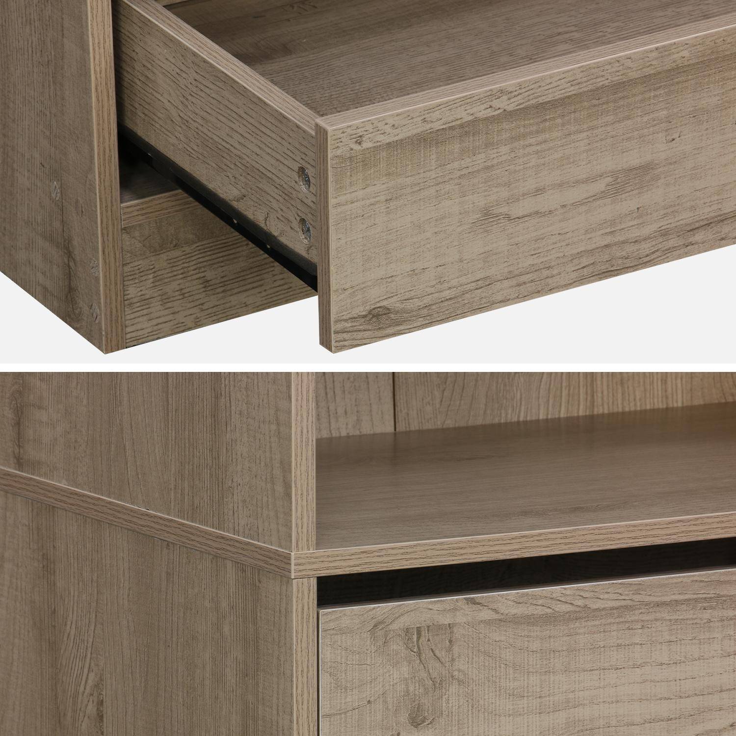 Modular open wardrobe drawer and shelf unit, 60x45x180cm, Modulo, 5 drawers, 2 shelves, Natural,sweeek,Photo8