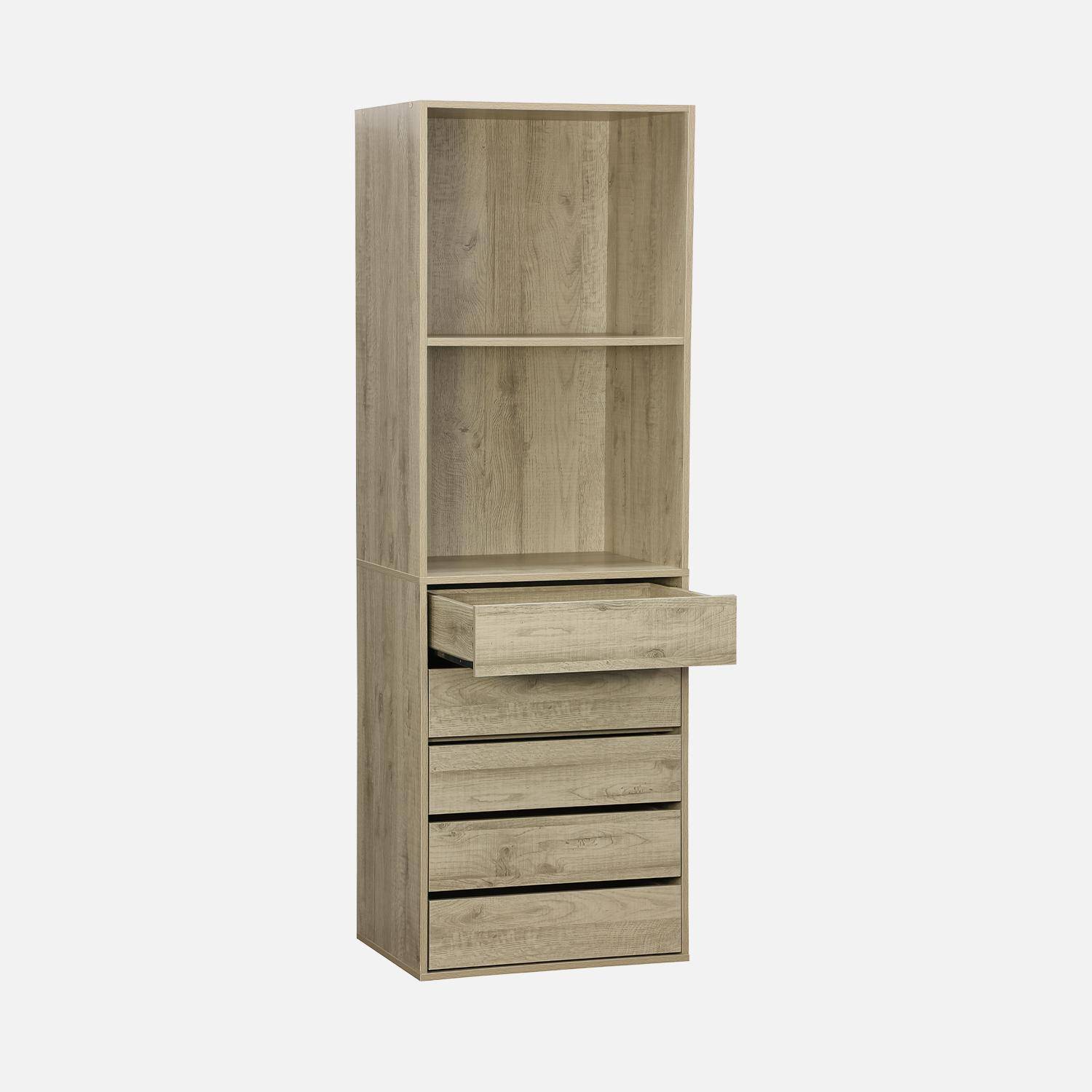 Modulo armadio con 5 ripiani bianco