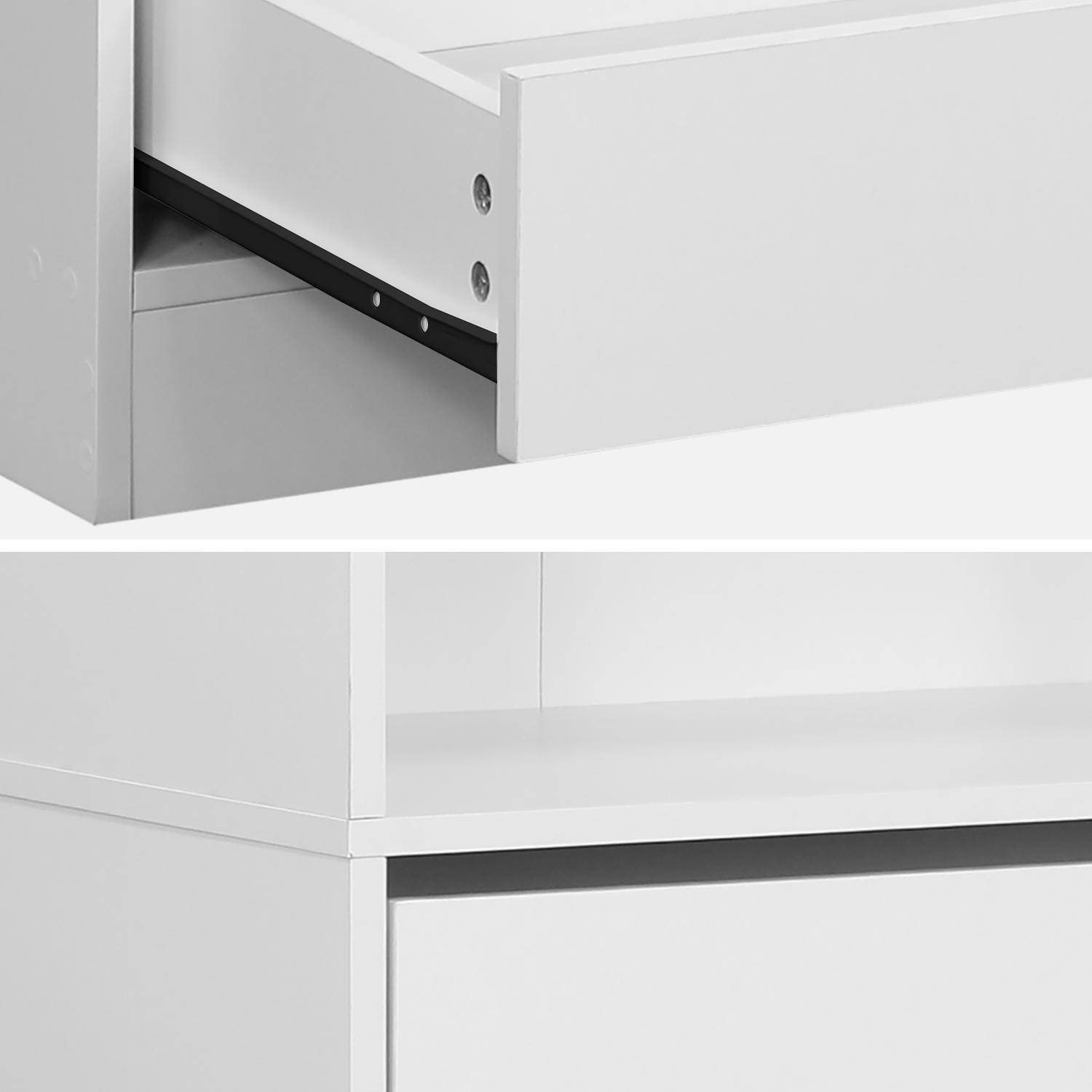 Modulo armadio con 5 cassetti e 2 ripiani, bianco, pannelli in laminato Photo8
