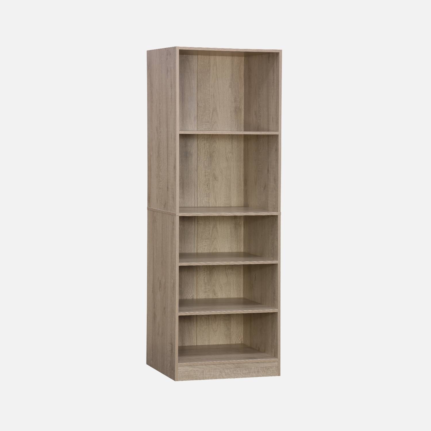 Modular open wardrobe shelf unit, 60x45x180cm, Natural | sweeek