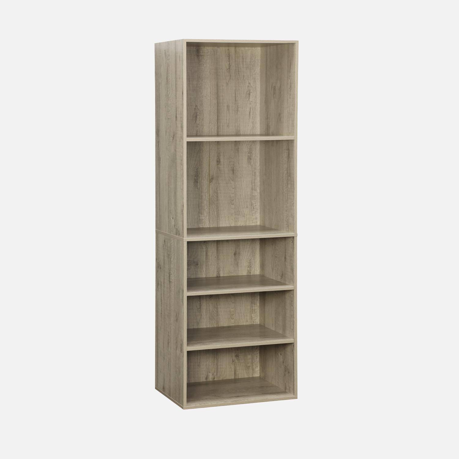 Modulo armadio con 5 ripiani, Modulo, Marrone naturale, 60x45x1800 cm Photo2